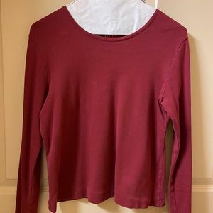 Crofts & Barrow Red Slim Fit Long Sleeve Tee, M